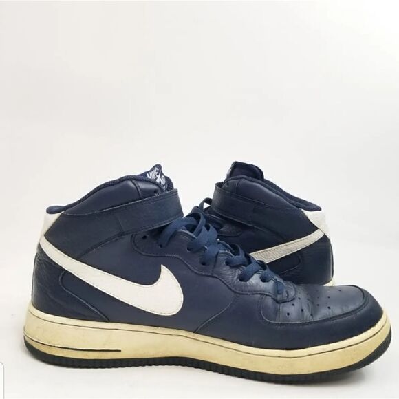 Nike Air Force 1 Mid "AF1" Blue Basketball Sneakers. Men's Size: 13 - Picture 5 of 9